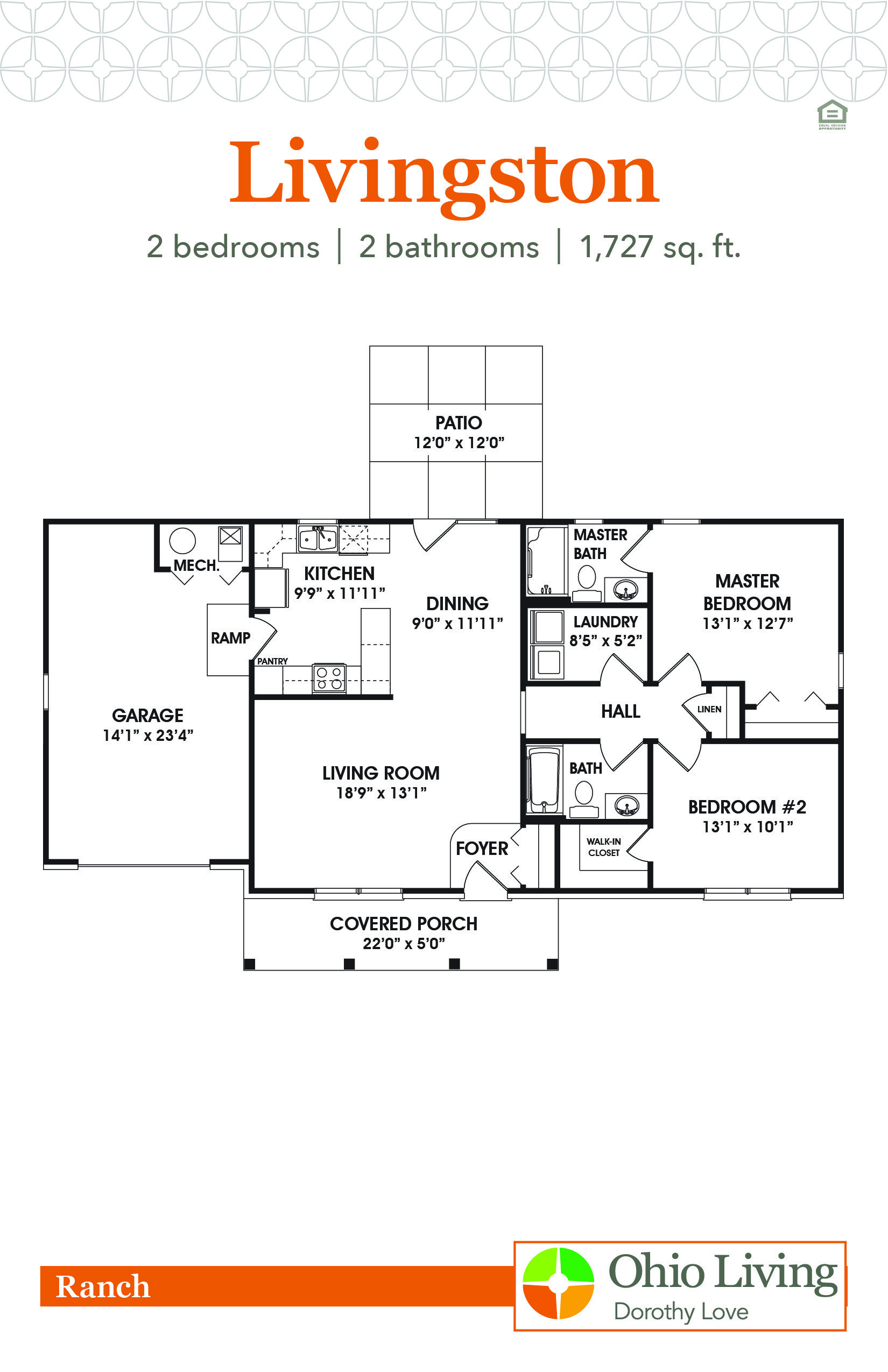 OLDL Ranch Floor Plan Livingston