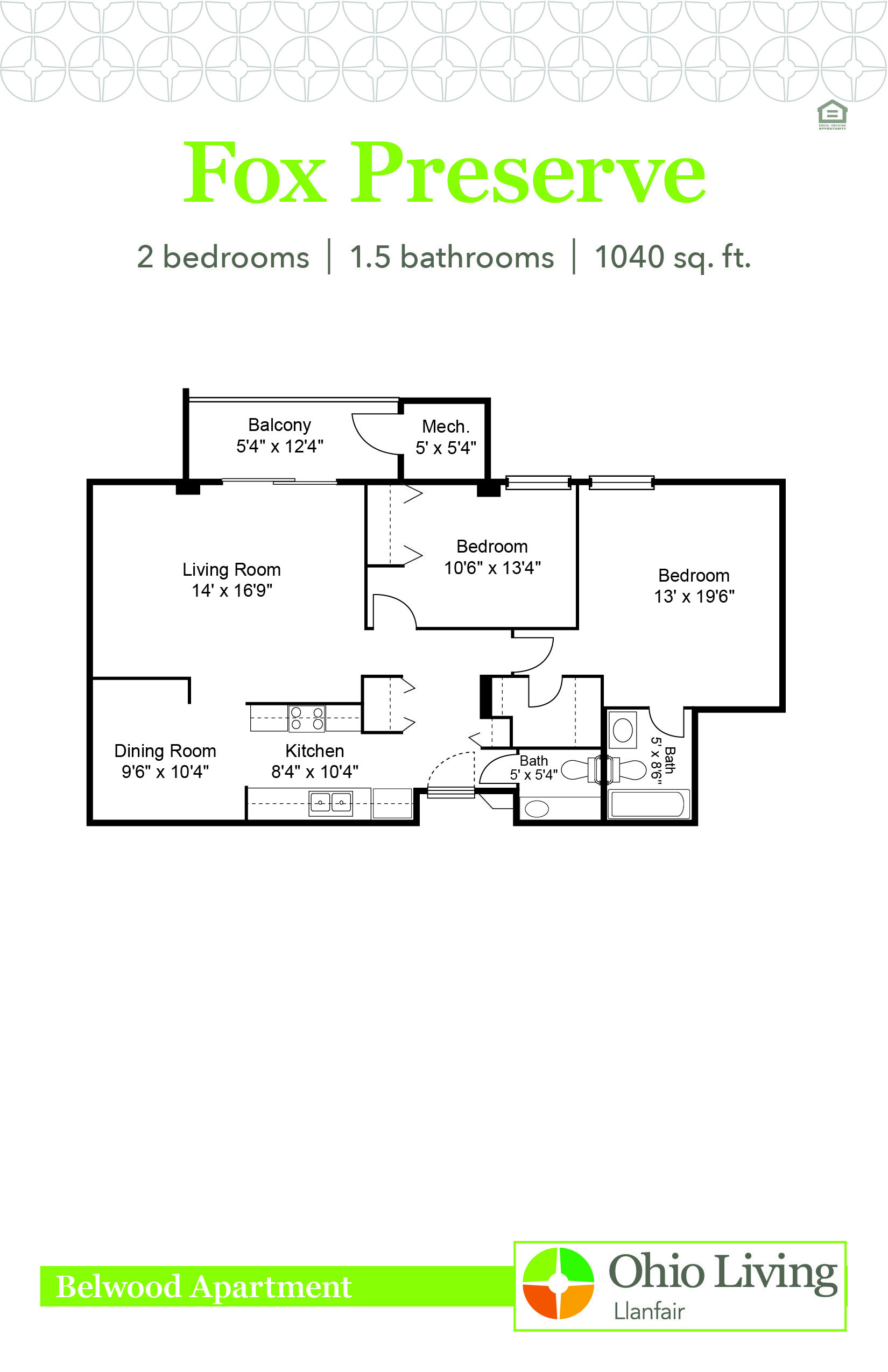 OLLF Belwood Apartment Floor Plan Fox Preserve