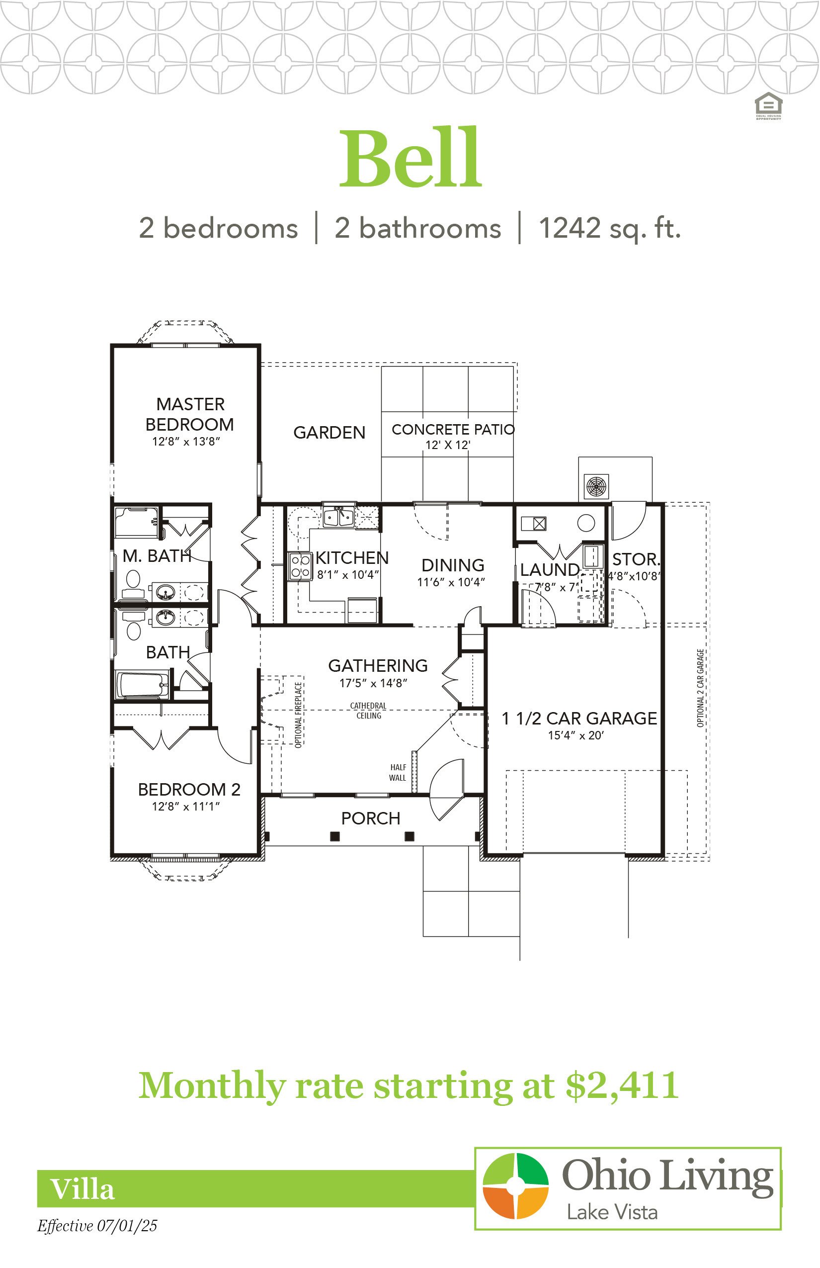 OLLV Villa Floor Plan with Price Bell