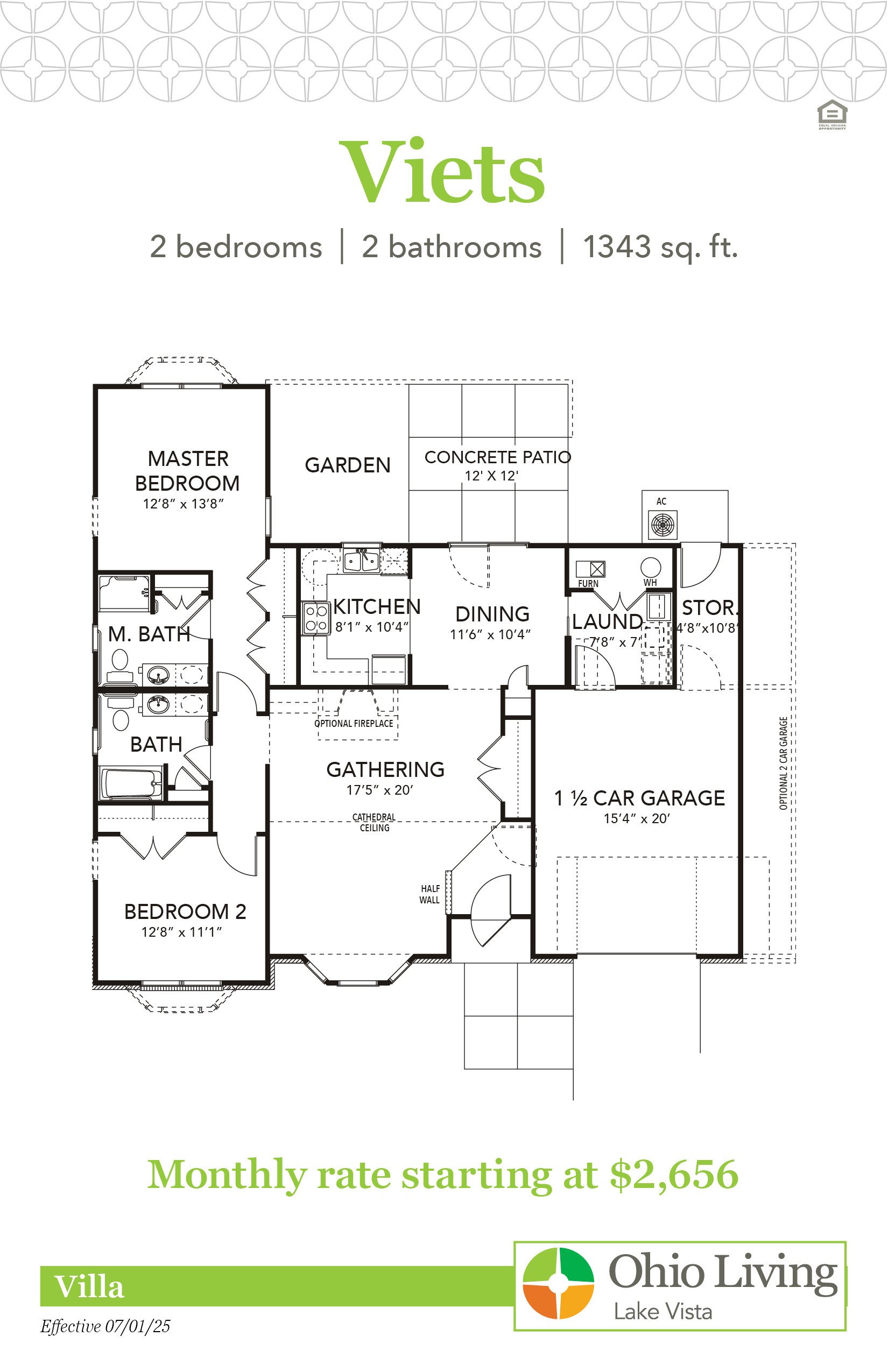 OLLV Villa Floor Plan with Price Viets