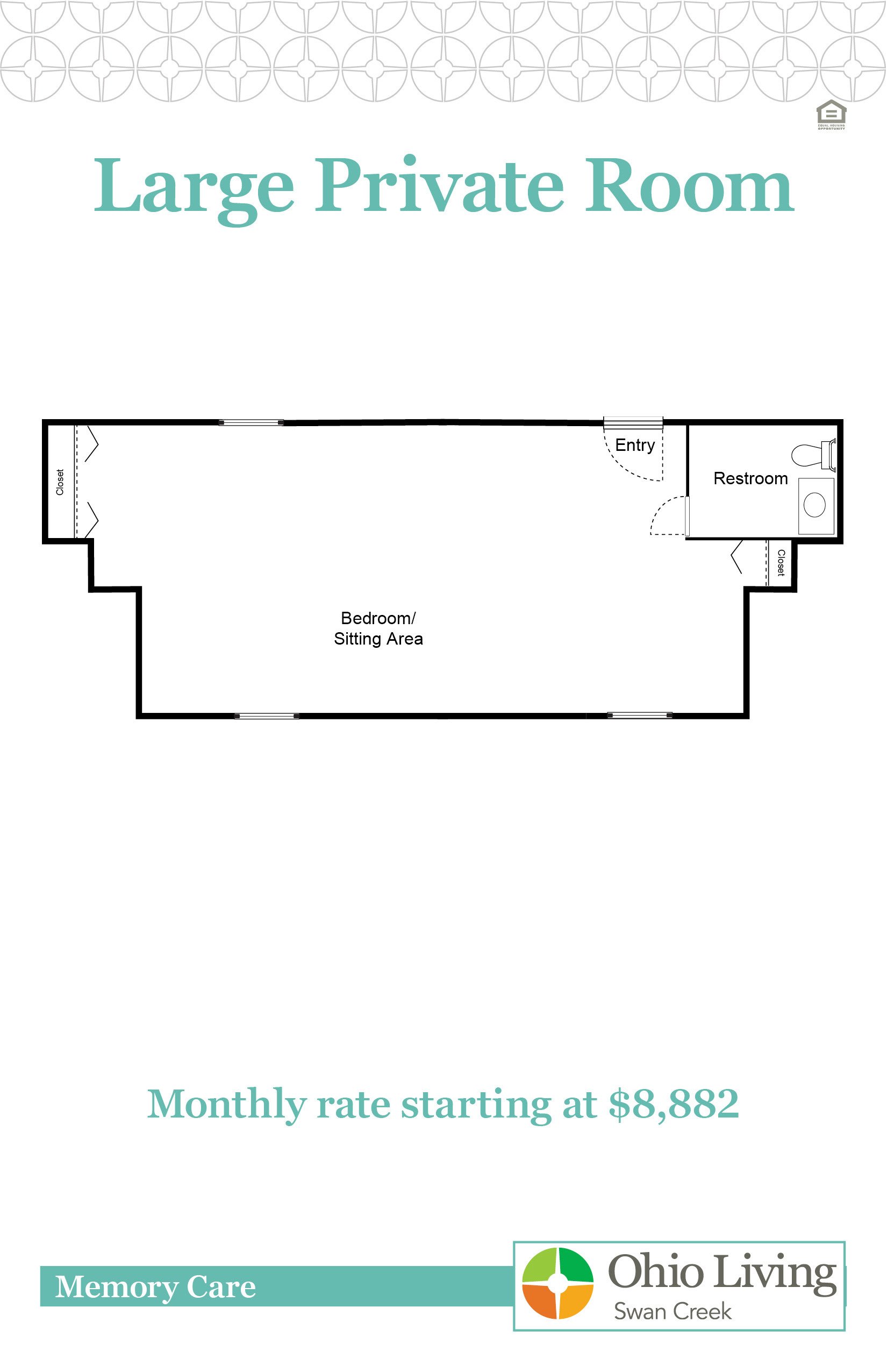 OLSC AL Memory Care Floor Plan with Price Large Private Room