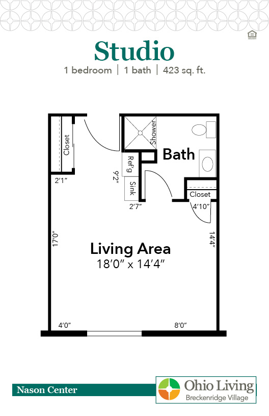 OLBV Assisted Living Floor Plan Studio-2