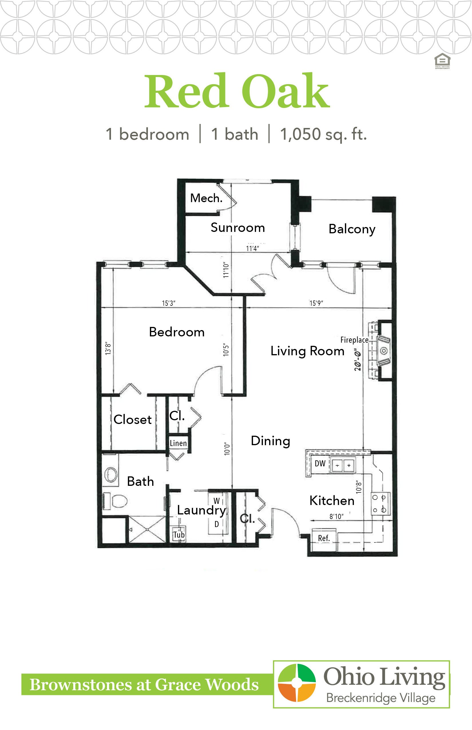 OLBV Brownstones at Grace Woods Floor Plan Red Oak