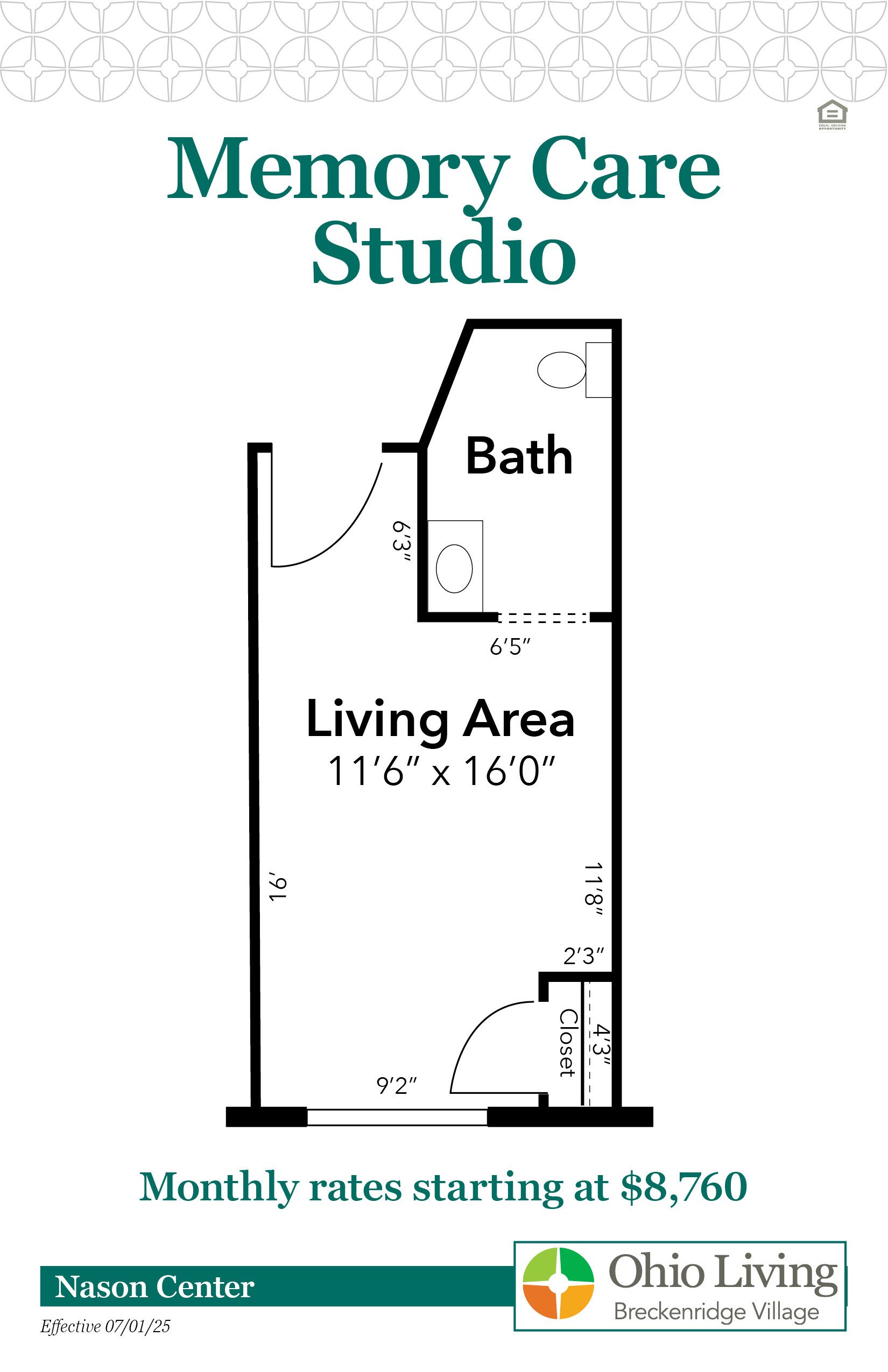 OLBV Assisted Living Floor Plans with Prices - Memory Care Studio