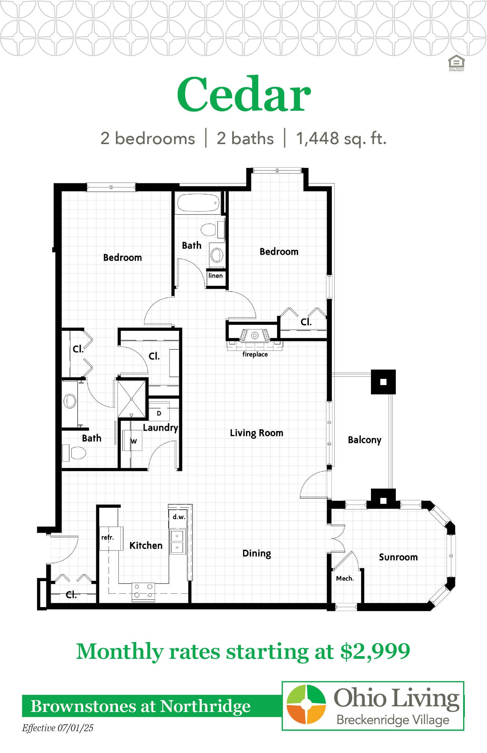 OLBV Brownstones at Northridge Floor Plans with Prices - Cedar