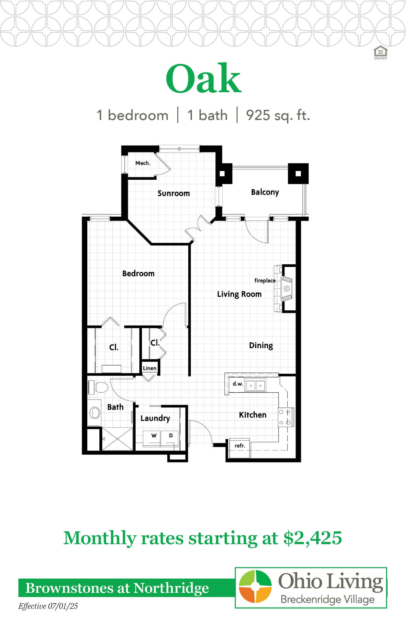 OLBV Brownstones at Northridge Floor Plans with Prices - Oak