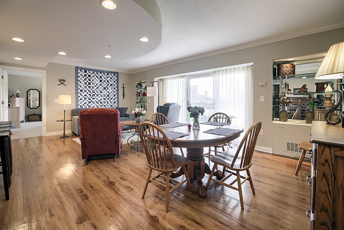 Thurber Tower Two Bedroom Apartment Living Room
